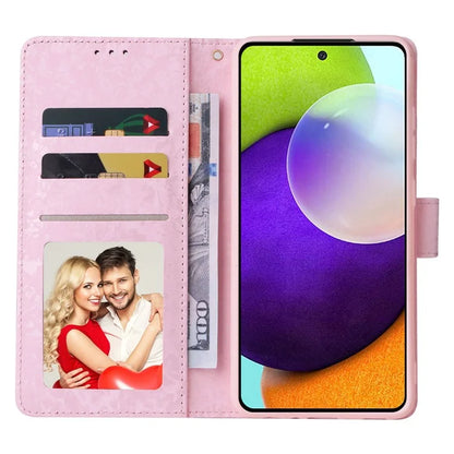 For Samsung Galaxy A52 4G / 5G / A52s 5G Case Floral PU Leather Phone Cover with RFID Blocking