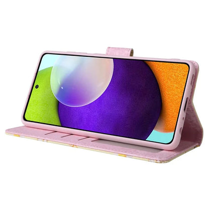 For Samsung Galaxy A52 4G / 5G / A52s 5G Case Floral PU Leather Phone Cover with RFID Blocking