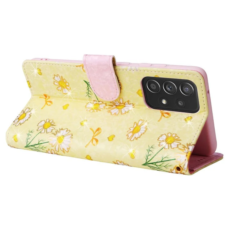 For Samsung Galaxy A52 4G / 5G / A52s 5G Case Floral PU Leather Phone Cover with RFID Blocking