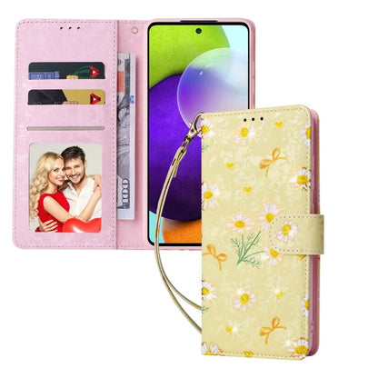 For Samsung Galaxy A52 4G / 5G / A52s 5G Case Floral PU Leather Phone Cover with RFID Blocking