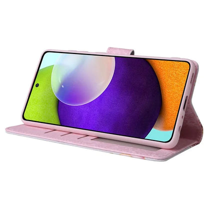 For Samsung Galaxy A52 4G / 5G / A52s 5G Case Floral PU Leather Phone Cover with RFID Blocking