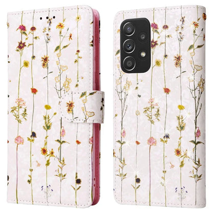 For Samsung Galaxy A52 4G / 5G / A52s 5G Case Floral PU Leather Phone Cover with RFID Blocking