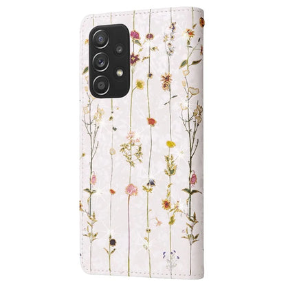 For Samsung Galaxy A52 4G / 5G / A52s 5G Case Floral PU Leather Phone Cover with RFID Blocking