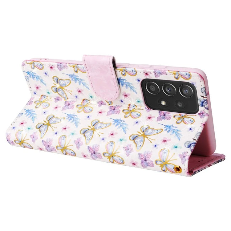 For Samsung Galaxy A52 4G / 5G / A52s 5G Case Floral PU Leather Phone Cover with RFID Blocking