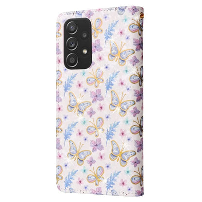 For Samsung Galaxy A52 4G / 5G / A52s 5G Case Floral PU Leather Phone Cover with RFID Blocking