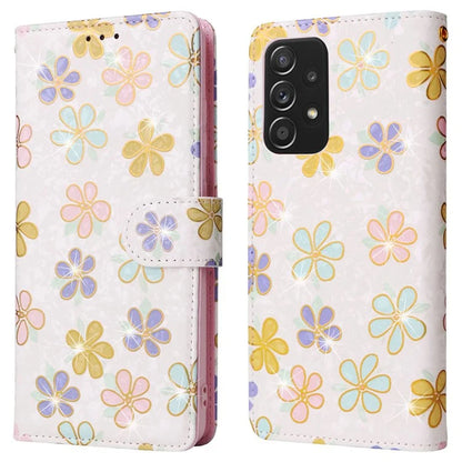 For Samsung Galaxy A52 4G / 5G / A52s 5G Case Floral PU Leather Phone Cover with RFID Blocking