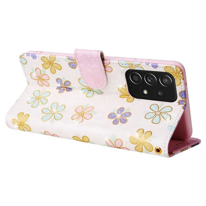 For Samsung Galaxy A52 4G / 5G / A52s 5G Case Floral PU Leather Phone Cover with RFID Blocking