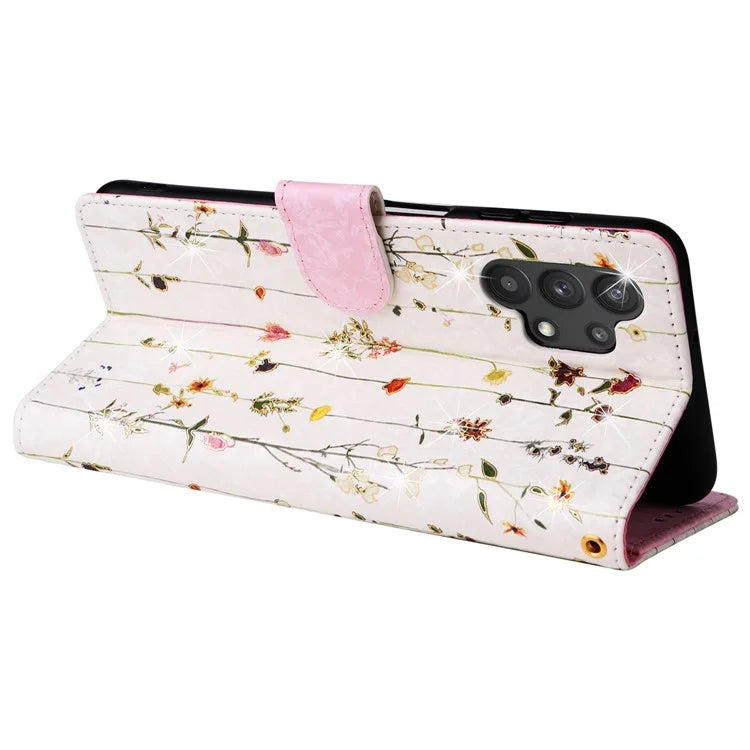 For Samsung Galaxy A32 5G / M32 5G Case RFID Blocking Leather Phone Cover Lacquered Design