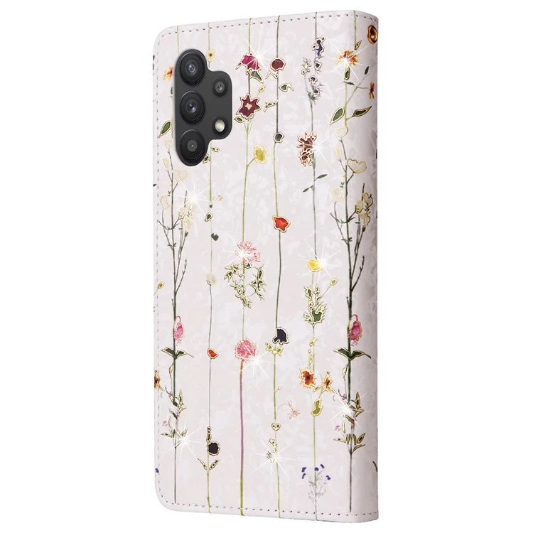 For Samsung Galaxy A32 5G / M32 5G Case RFID Blocking Leather Phone Cover Lacquered Design