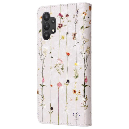 For Samsung Galaxy A32 5G / M32 5G Case RFID Blocking Leather Phone Cover Lacquered Design