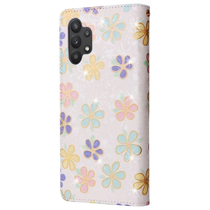 For Samsung Galaxy A32 5G / M32 5G Case RFID Blocking Leather Phone Cover Lacquered Design