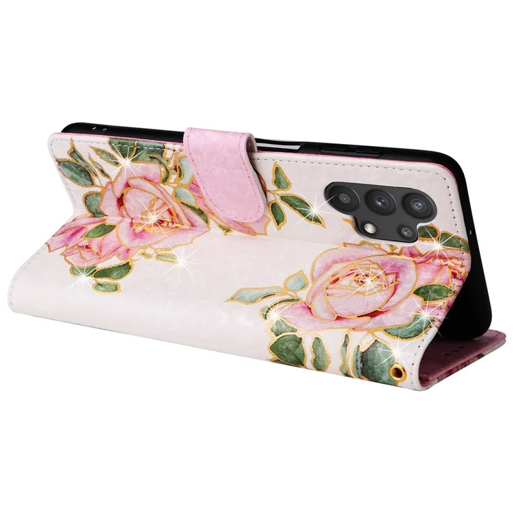 For Samsung Galaxy A32 5G / M32 5G Case RFID Blocking Leather Phone Cover Lacquered Design