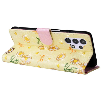 For Samsung Galaxy A32 4G (EU Version) Case Floral Design RFID Blocking Leather Phone Cover