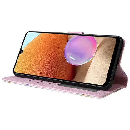 For Samsung Galaxy A32 4G (EU Version) Case Floral Design RFID Blocking Leather Phone Cover
