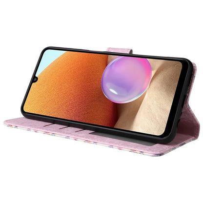 For Samsung Galaxy A32 4G (EU Version) Case Floral Design RFID Blocking Leather Phone Cover