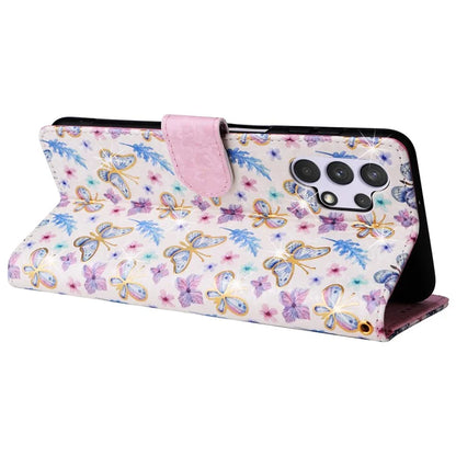 For Samsung Galaxy A32 4G (EU Version) Case Floral Design RFID Blocking Leather Phone Cover