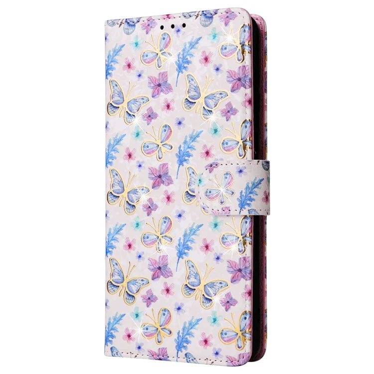 For Samsung Galaxy A32 4G (EU Version) Case Floral Design RFID Blocking Leather Phone Cover