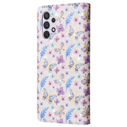 For Samsung Galaxy A32 4G (EU Version) Case Floral Design RFID Blocking Leather Phone Cover