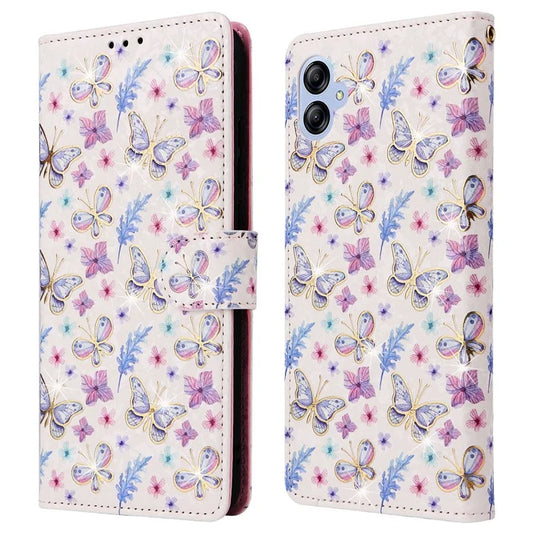 For Samsung Galaxy A04e 4G / F04 4G / M04 4G Case with Hand Strap RFID Blocking Leather Phone Cover