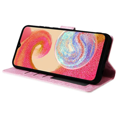 For Samsung Galaxy A04e 4G / F04 4G / M04 4G Case with Hand Strap RFID Blocking Leather Phone Cover