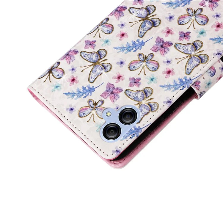 For Samsung Galaxy A04e 4G / F04 4G / M04 4G Case with Hand Strap RFID Blocking Leather Phone Cover