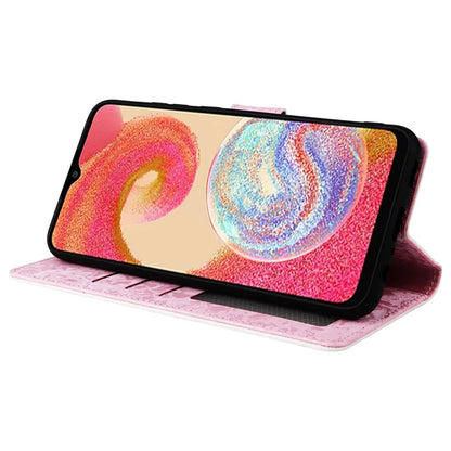 For Samsung Galaxy A04e 4G / F04 4G / M04 4G Case with Hand Strap RFID Blocking Leather Phone Cover