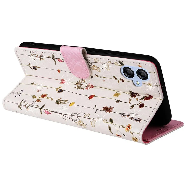 For Samsung Galaxy A04e 4G / F04 4G / M04 4G Case with Hand Strap RFID Blocking Leather Phone Cover