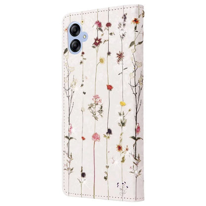 For Samsung Galaxy A04e 4G / F04 4G / M04 4G Case with Hand Strap RFID Blocking Leather Phone Cover