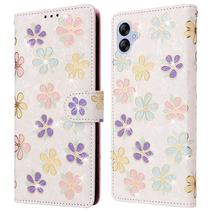 For Samsung Galaxy A04e 4G / F04 4G / M04 4G Case with Hand Strap RFID Blocking Leather Phone Cover