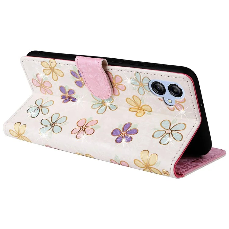 For Samsung Galaxy A04e 4G / F04 4G / M04 4G Case with Hand Strap RFID Blocking Leather Phone Cover