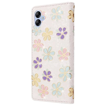 For Samsung Galaxy A04e 4G / F04 4G / M04 4G Case with Hand Strap RFID Blocking Leather Phone Cover