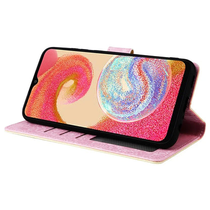 For Samsung Galaxy A04e 4G / F04 4G / M04 4G Case with Hand Strap RFID Blocking Leather Phone Cover