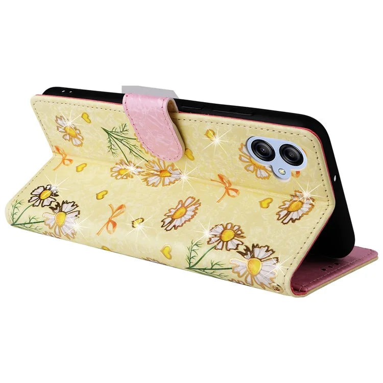 For Samsung Galaxy A04e 4G / F04 4G / M04 4G Case with Hand Strap RFID Blocking Leather Phone Cover