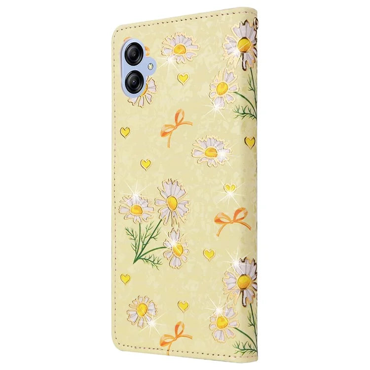 For Samsung Galaxy A04e 4G / F04 4G / M04 4G Case with Hand Strap RFID Blocking Leather Phone Cover