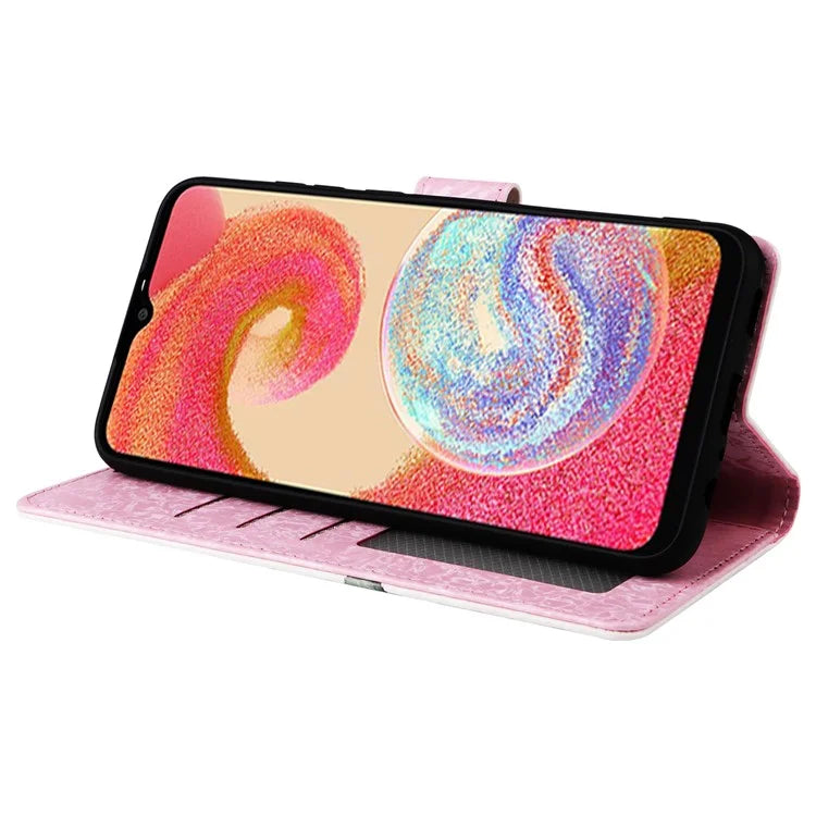 For Samsung Galaxy A04e 4G / F04 4G / M04 4G Case with Hand Strap RFID Blocking Leather Phone Cover