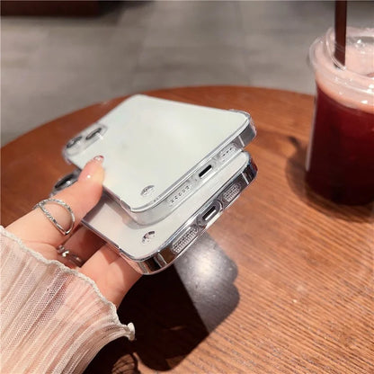 For iPhone 15 Case Hard PC Frameless Transparent Phone Cover with Glass Lens Protector