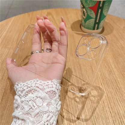 For iPhone 15 Case Frameless Simple Clear Hard PC Mobile Phone Cover