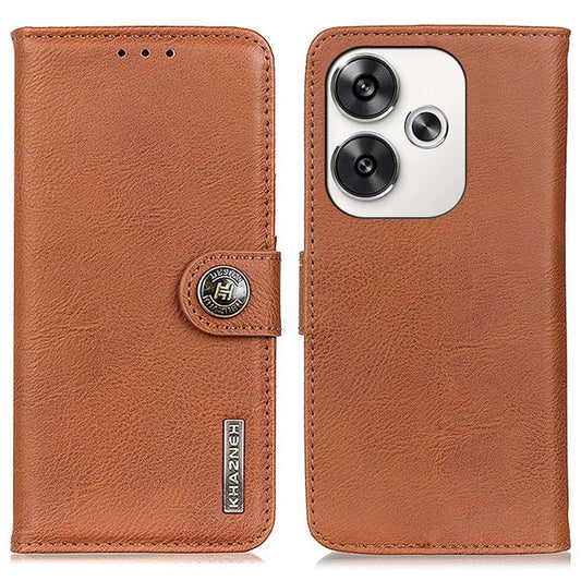 KHAZNEH For Xiaomi Poco F6 5G / Redmi Turbo 3 5G Case Wallet Cowhide Texture Leather Phone Cover