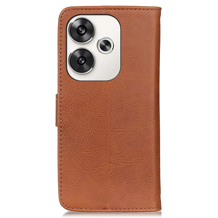KHAZNEH For Xiaomi Poco F6 5G / Redmi Turbo 3 5G Case Wallet Cowhide Texture Leather Phone Cover
