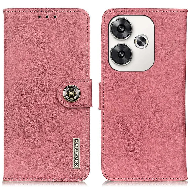 KHAZNEH For Xiaomi Poco F6 5G / Redmi Turbo 3 5G Case Wallet Cowhide Texture Leather Phone Cover
