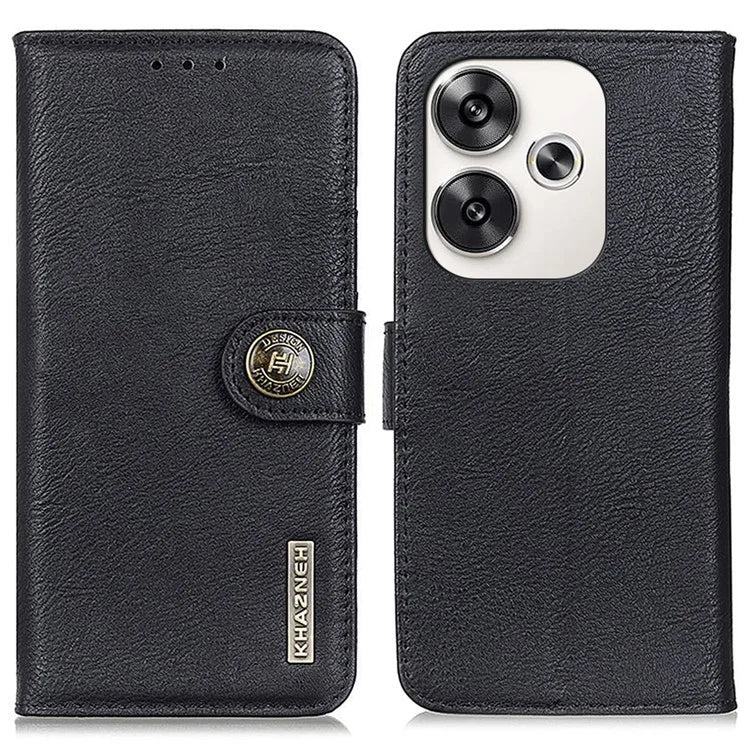 KHAZNEH For Xiaomi Poco F6 5G / Redmi Turbo 3 5G Case Wallet Cowhide Texture Leather Phone Cover
