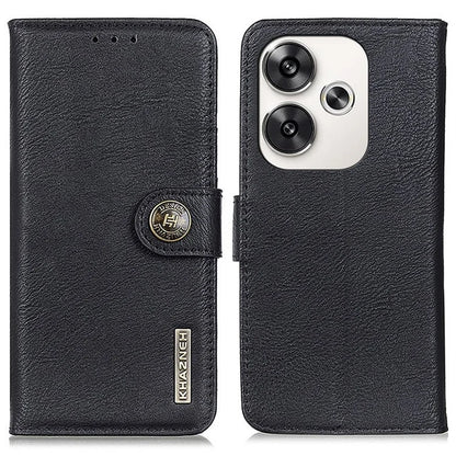 KHAZNEH For Xiaomi Poco F6 5G / Redmi Turbo 3 5G Case Wallet Cowhide Texture Leather Phone Cover