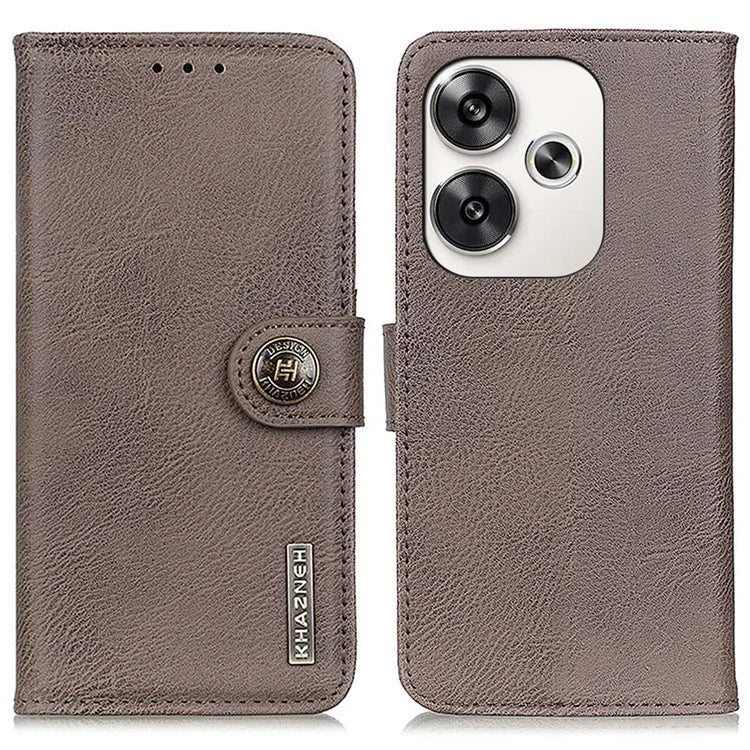 KHAZNEH For Xiaomi Poco F6 5G / Redmi Turbo 3 5G Case Wallet Cowhide Texture Leather Phone Cover