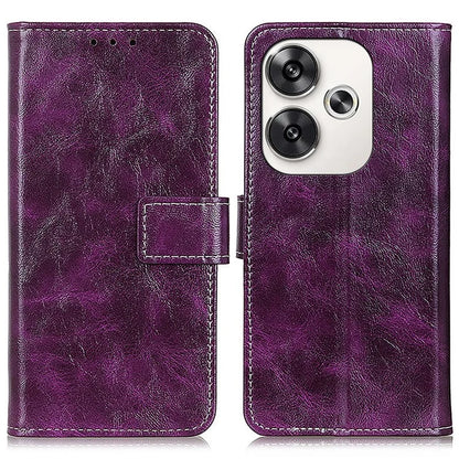 For Xiaomi Poco F6 5G / Redmi Turbo 3 5G Case Leather Wallet Phone Cover Retro Crazy Horse Texture