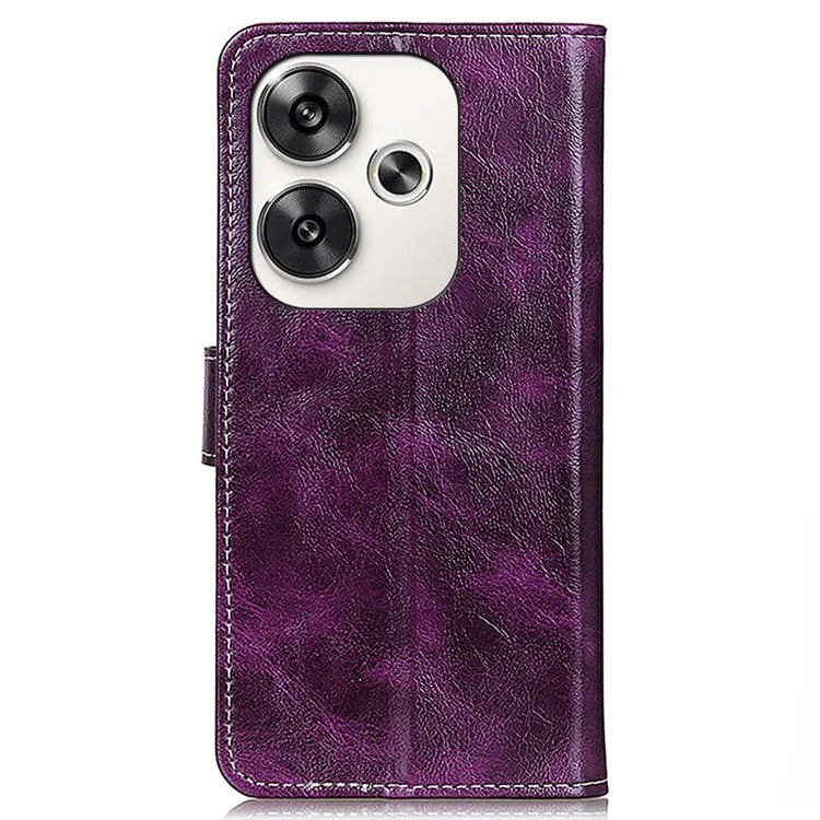 For Xiaomi Poco F6 5G / Redmi Turbo 3 5G Case Leather Wallet Phone Cover Retro Crazy Horse Texture