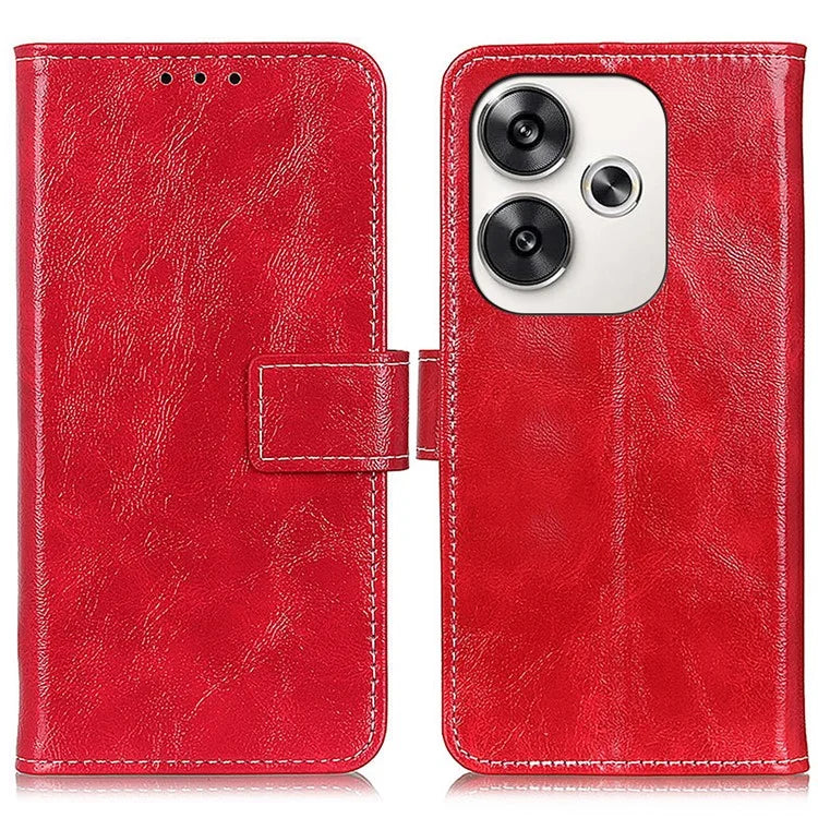 For Xiaomi Poco F6 5G / Redmi Turbo 3 5G Case Leather Wallet Phone Cover Retro Crazy Horse Texture