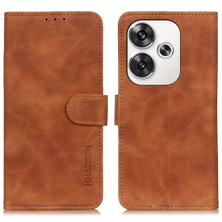 KHAZNEH For Xiaomi Poco F6 5G / Redmi Turbo 3 5G Stand Case Retro Leather Phone Cover with Wallet