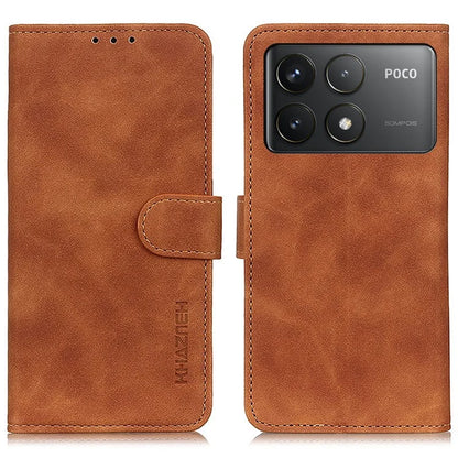 KHAZNEH For Xiaomi Poco F6 Pro 5G / Redmi K70 5G / K70 Pro 5G Case Retro Leather Stand Phone Cover