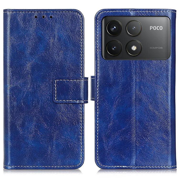 For Xiaomi Poco F6 Pro 5G / Redmi K70 5G / K70 Pro 5G Case Leather Wallet Phone Cover Retro Crazy Horse Texture