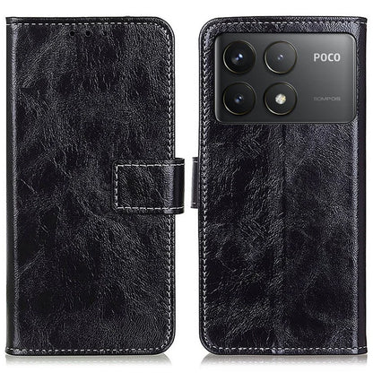 For Xiaomi Poco F6 Pro 5G / Redmi K70 5G / K70 Pro 5G Case Leather Wallet Phone Cover Retro Crazy Horse Texture